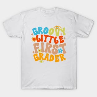 Groovy Little First Grader First Day of School T-Shirt